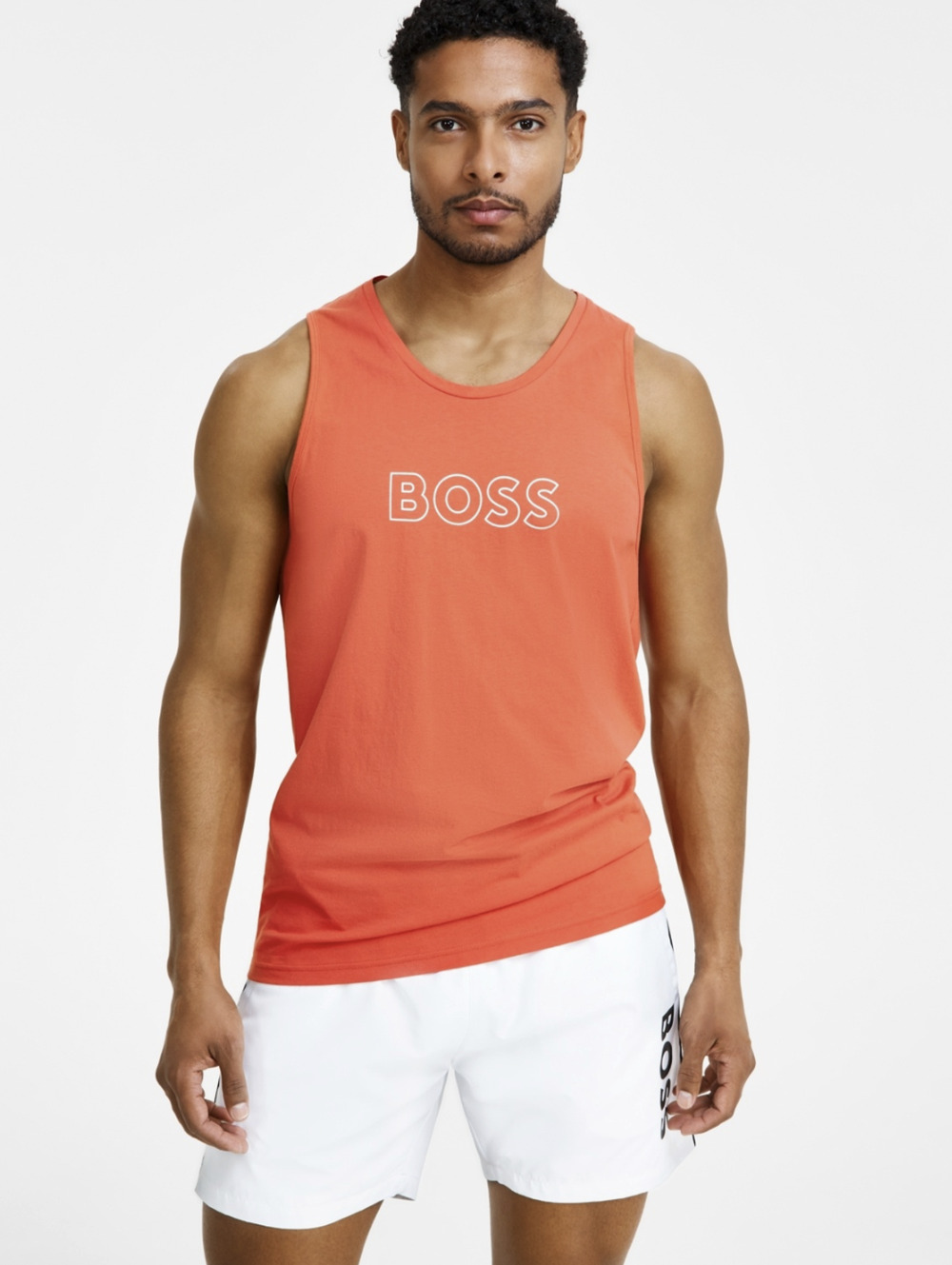 Boss by Hugo Boss Men Beach Logo Tank Top Med Red Size M